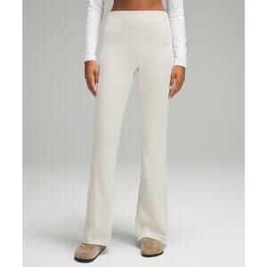 Lululemon Brushed White Softstreme Ribbed Zip Flared Pant Size 2